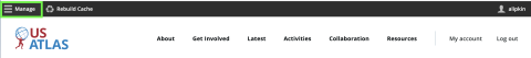 Manage button in admin menu