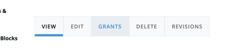 Grants tab to edit page-level permissions